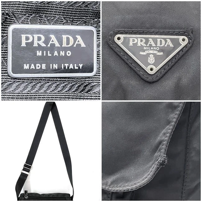 Prada Shoulder Bag ec-23437 Black NERO Tessuto BT8994 Crossbody Nylon Used - Image 4 of 4
