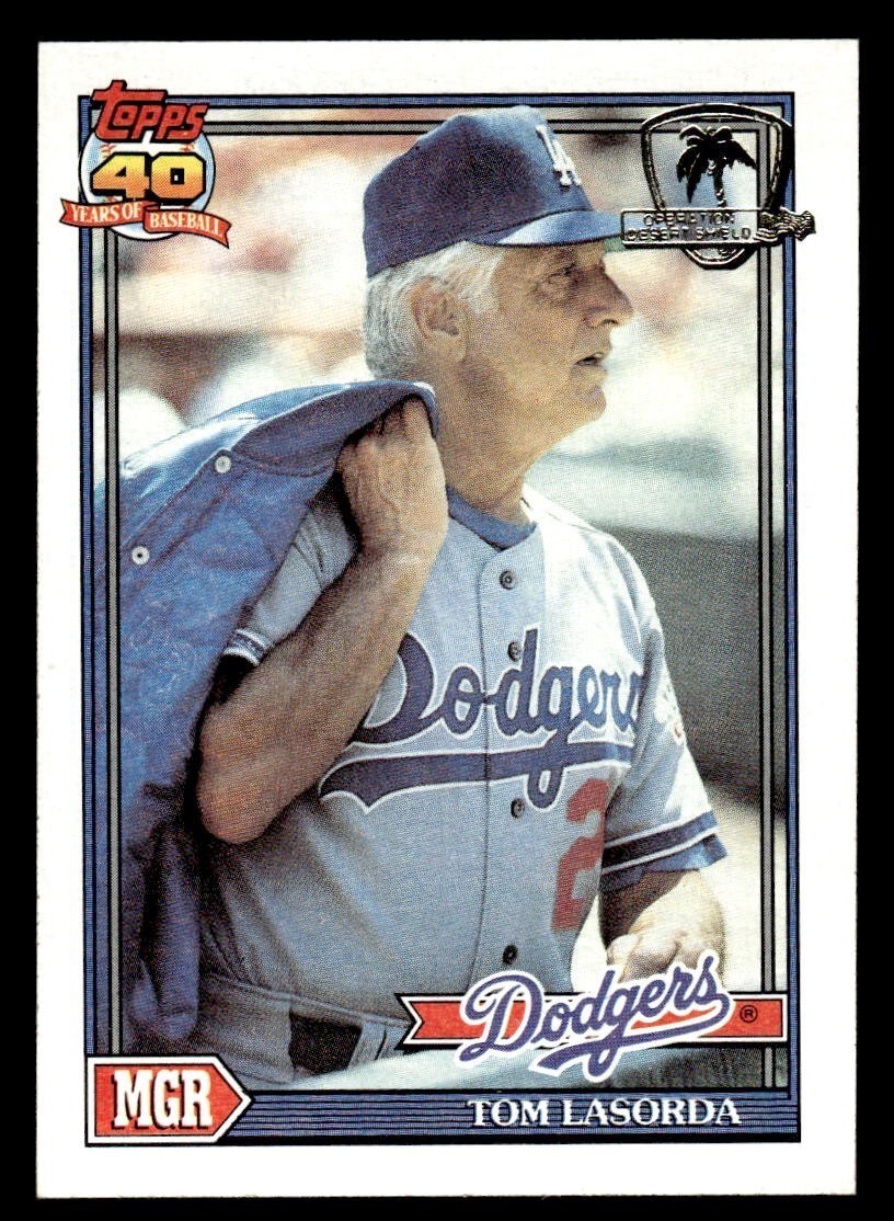 1991 Topps Desert Shield Baseball #789 Tom Lasorda (MG) NM/MT *f1