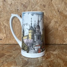 Vintage Pat Albeck Holkham Pottery Tall Mug Tankard - London Architecture 15cm