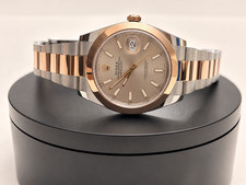 Rolex Datejust 41mm Steel Rose Gold Sundust Dial Men's Watch 126301