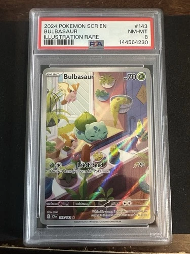 Pokemon TCG Bulbasaur 143 IR Stellar Crown PSA 8 2024 Illustration Rare SCR EN