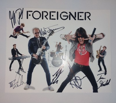 Foreigner~ Autographed Signed~ 8x10 Paper Photo Entire Band Signed. 