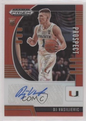 2020 Panini Prizm Draft Picks Prospect Red 28/199 DJ Vasiljevic #PA-DJ Auto rf2