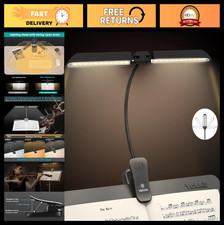 Rechargeable 64 LED Clip-On Music Stand Light - Portable Piano Lamp, 5 Brightnes