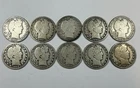 Barber Half Dollar Half Roll (10 Coins) 90% Silver $5 Face Value Under Melt