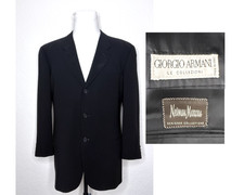VTG Giorgio Armani LeCollezioni Italy 44R Black Tuxedo Jacket Business Sportcoat