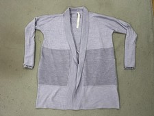 Lululemon Sweater Womens 4 Purple Merino Wool Open Front Shawl Collar Cardigan