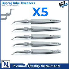 X5 Dental Buccal Tube Tweezers Slim Orthodontic Bracket Holding Placing CE