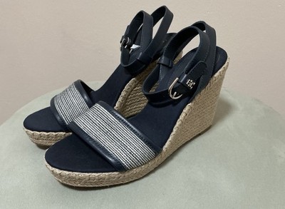 Tommy Hilfiger Damen Espadrille Sandale Dunkelblau Größe 41 , Neu Mit Etikett