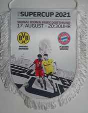 Orig. Wimpel  Supercup 2021  FINALE  BORUSSIA DORTMUND - BAYERN MÜNCHEN / 27 cm