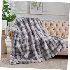Faux Fur Blanket Tie-Dye Gray - Big Bubble King 108" x 90" Tie-dye Gray