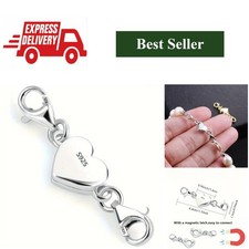 Heart Magnetic Jewelry Clasp Connector Silver Gold Necklace Closure