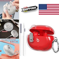 360 Protection Clear Case for Beats Studio Buds with Carabiner and Cleaning Kit