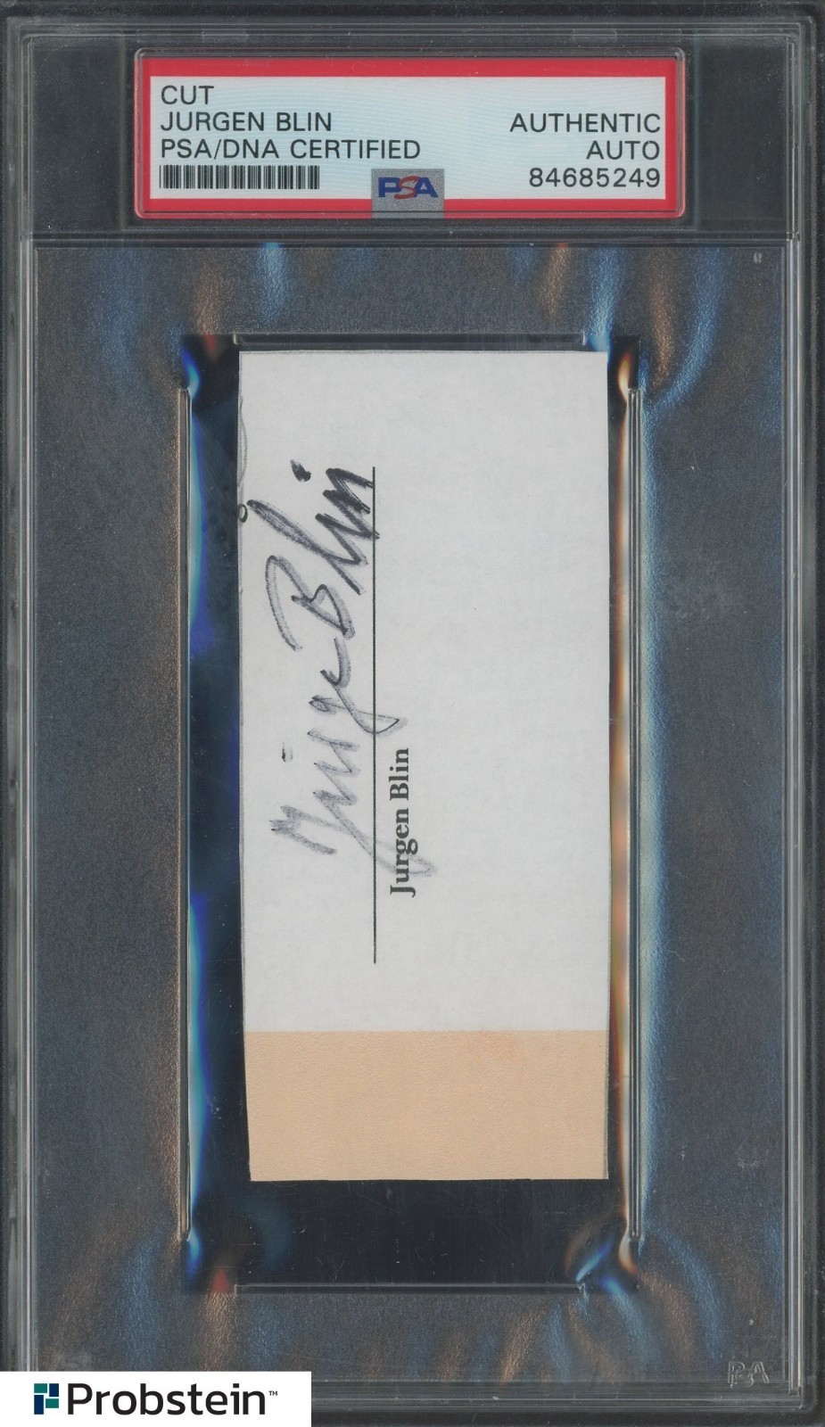 Jurgen Blin Signed 2x5 Cut PSA/DNA Encapsulated AUTO