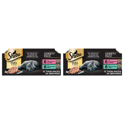 Sheba Perfect Portions Cuts in Gravy Wet Cat Food Variety Pack 2 Pack