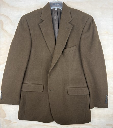 Bill Blass, Bill Blass Vintage 42R Brown 100% Camel Hair Blazer Mens 2 Button Sport Coat USA