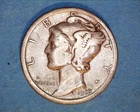1918-D Mercury Head Silver Dime VG+ **106-6