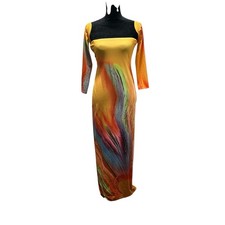 Denater Women’s Size Medium Dress Long Maxi Strapless Off Shoulders Long Sleeves