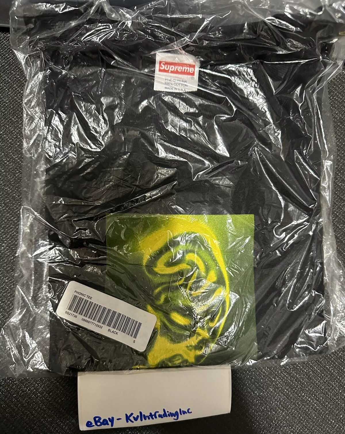 T shirt auriculaire Supreme Phonic noir graphique NEUF TAILLE PETITE