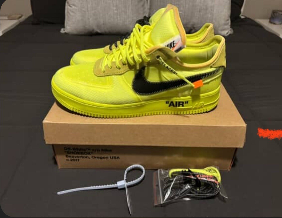 OFF WHITE X NIKE Taglia 10 5 Nike Off White x Air Force 1 Low Volt indossate 5 volte