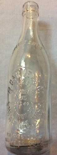 Bottiglia trasparente usata vintage N Carney & Co Lawrence Mass 9 pollici #37 - Foto 1 di 8