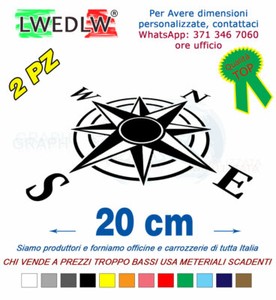 Kit 2 adesivi tuning ROSA DEI VENTI 04 wind rose geo custom stickers auto decals