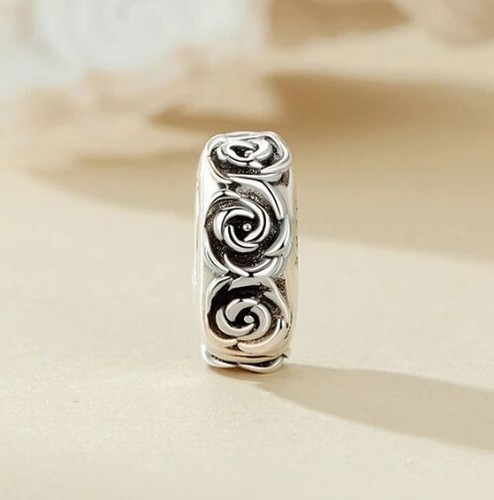Charm Clip Zwischenring Blumen 925 Silber Rosen - Anhänger für Pandora Armband - Bild 2 von 4