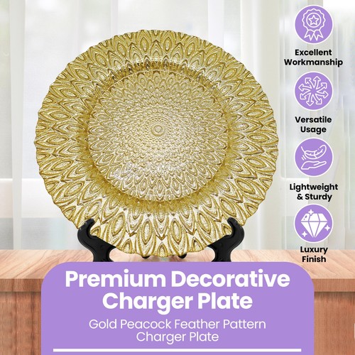 13" Glass Charger Plates Round Dining Wedding Party Elegant Table Settings Decor - Picture 134 of 231