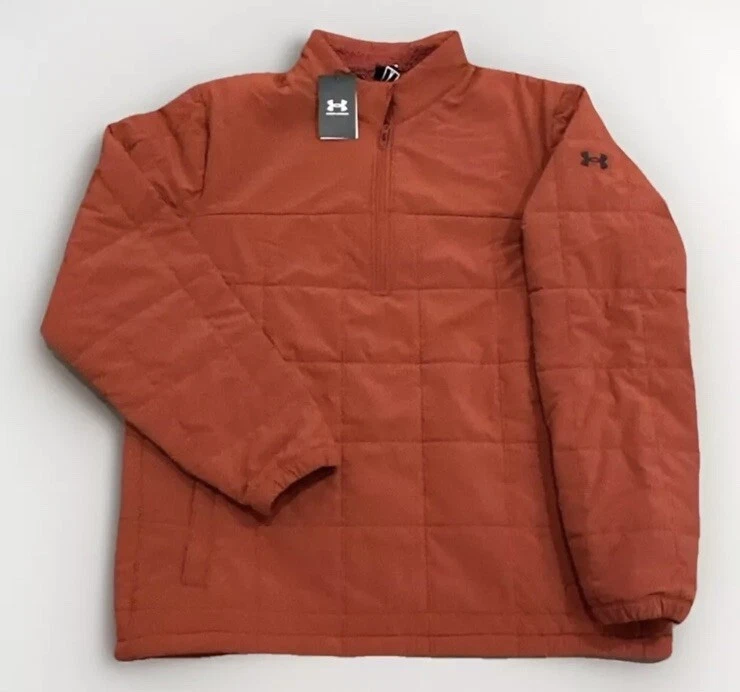 Under Armour Jacket Men Large Expanse Quilted 1/2 Zip Fleece Lined Storm Tech