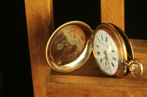 Dubois-Peseux Full Hunter Savonnette Anhänger Tasche 14K Pin Set Gold Uhr 18XXs - Bild 3 von 12