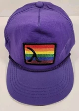 Vintage Pride Snap Back Purple Rope Yupoong Nylon Rainbow NWOT EXC