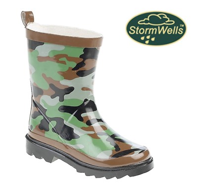 CAMOUFLAGE Print Wellies Boys Kids 