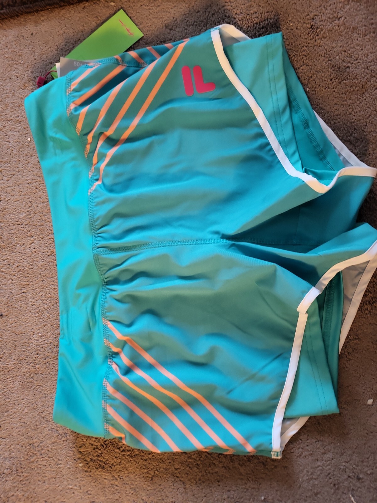 Pantaloncini da tennis Fila x Christopher Bevans blu nuovi con etichette taglia XL TW21B859 UPF 50+