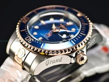 New Invicta Men's 300m GRAND DIVER 47mm Automatic Rose Gold Silver SS Watch
