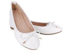 BEMALTE BALLETTSCHUHE WEISSE KOMMUNIONSCHUHE FÜR MÄDCHEN FRAUEN SCHLEIFE