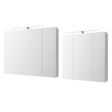 Mobiletto da bagno specchio armadietto mobile con LED 3 ante sospeso ML-Design®