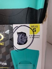 Athletic Works Adult Training Fins Size Small Women 4-6  Junior 2-4 Teal