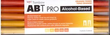 Tombow ABT Pro Alcohol-based dual tip marker 5-pc Orange tones 991 985 933 925