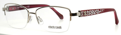 ROBERTO CAVALLI Phakt 929 A16 Silver Red Womens Half Rim Eyeglasses 53-15-135