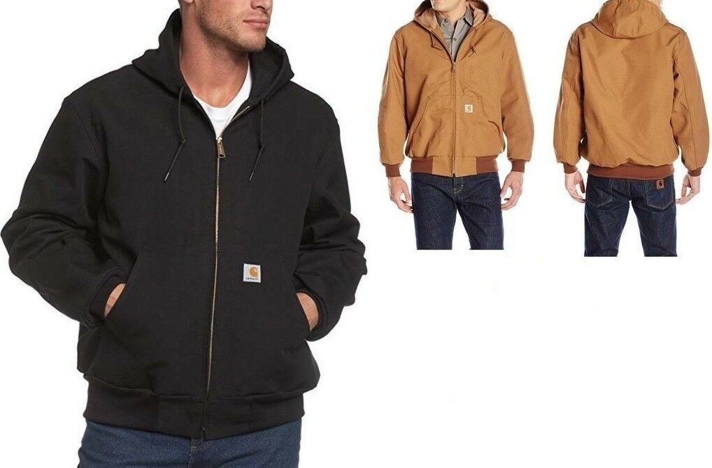 Carhartt - Men's Thermal Lined Duck Active JACKET, Hooded, S Carhartt - Men's Thermal Lined Duck Active JACKET, Hooded, S