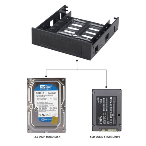 Front Bay Adapter Internal 2.5 inch 3.5 inch HDD SSD Hard Disk Mounting Bracket - Afbeelding 6 van 12