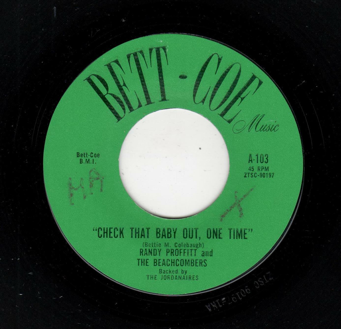 SURF-RANDY PROFFITT/BEACHCOMBERS (JORDANAIRES)-CHECK THAT BABY OUT, ONE TIME/YOU
