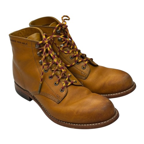 Wolverine 1000 Mile Tan Leather Boots Men’s SZ 9.5 D Vibram Soles USA