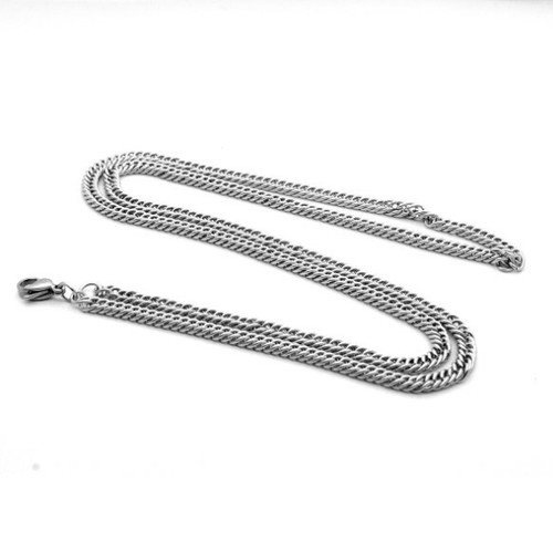 Panzerkette dick 4MM Halskette Silberkette 50cm lang Edelstahlkette Damen Herren - Bild 2 von 12