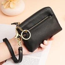 Women Coin Purse Change Wallet Small Leather Zipper Card Holder Keychain Wallets