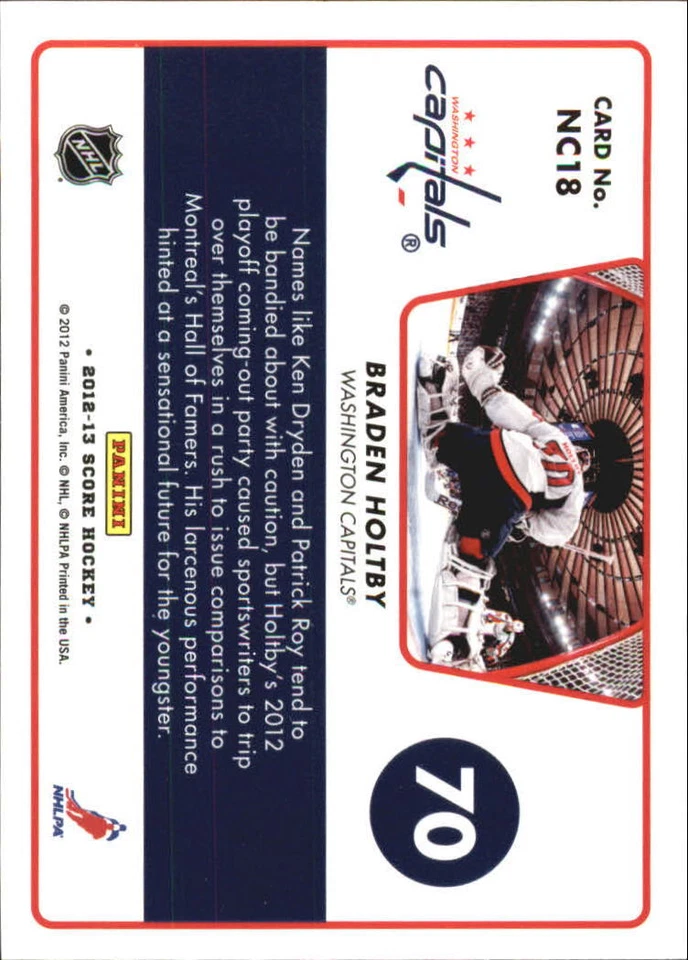 2012-13 Score Net Cam #NC18 Braden Holtby - NM-MT - Image 2 of 2