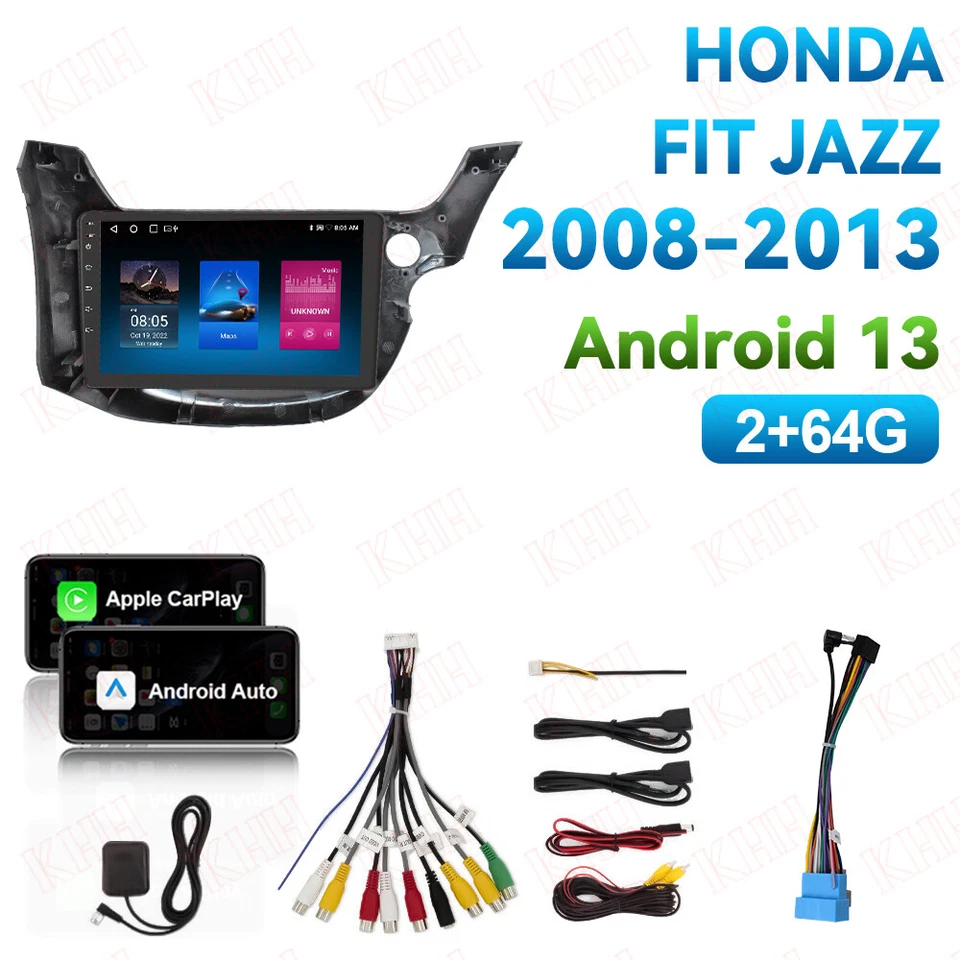 Für Honda Jazz Fit 2008-2013 Android 13 CarPlay Autoradio BT GPS Navi DAB+ 2+64G - Bild 4 von 4