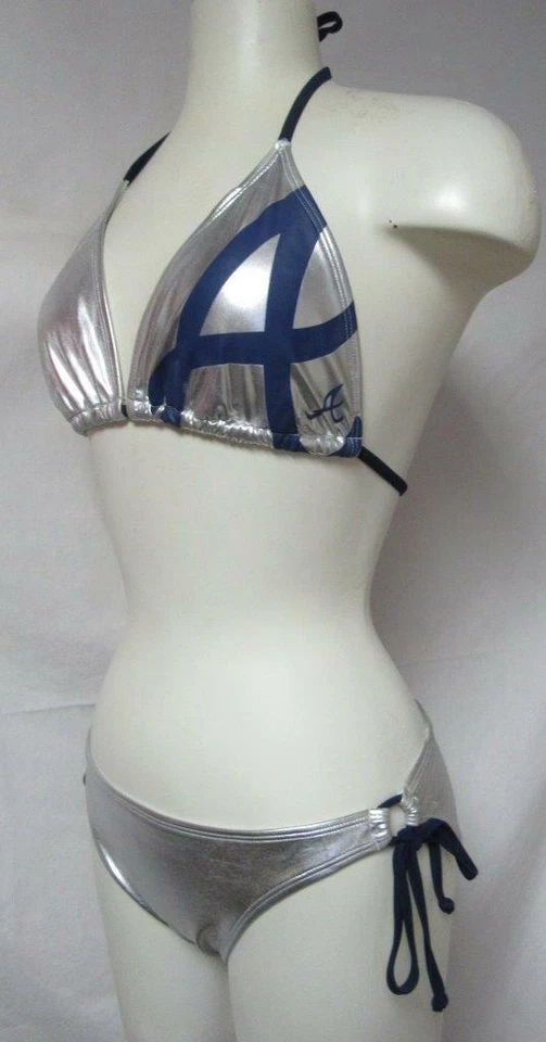 Atlanta Braves Women's Size Medium Metallic Bikini Swimsuit Bathing Suit C1 1983 - Image 2 of 4