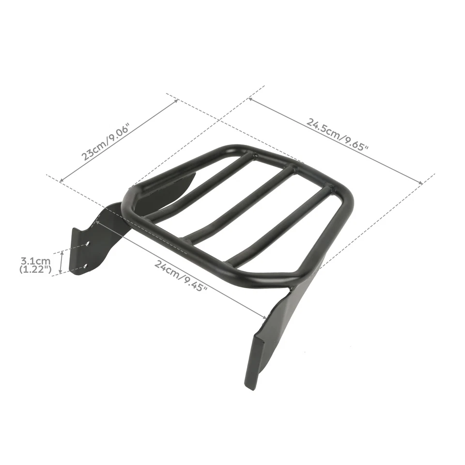 Black Tapered Sport Luggage Rack For Harley Softail Fat Boy 07-17 FLSTFB 10-16 - Image 2 of 4