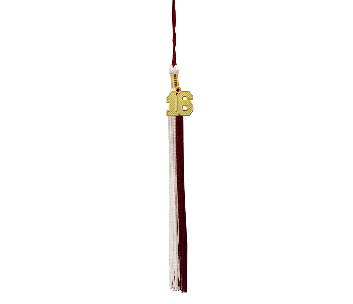 Graduation Tassel with Blocked Gold Year Charm to wear With Cap or Souvenir